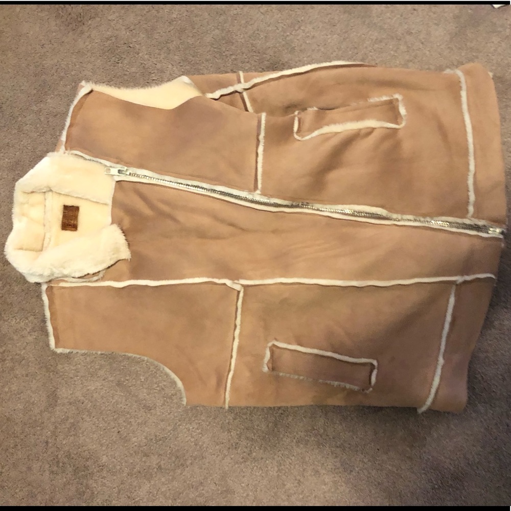 Suede Fuzzy Vest